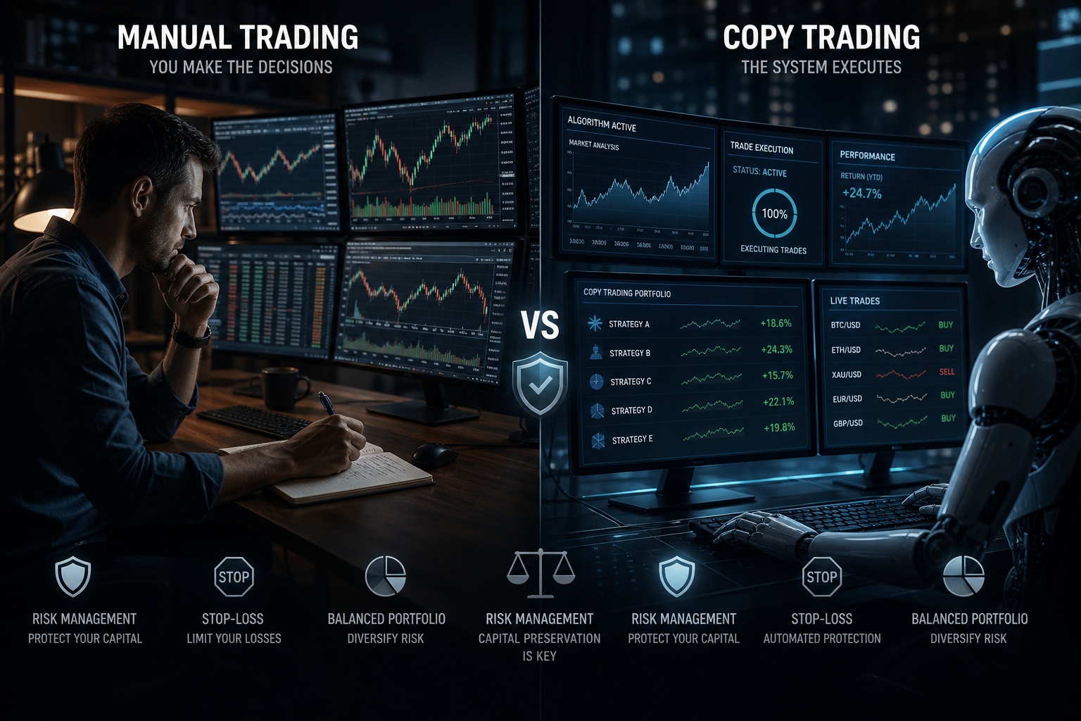 Vergleich Copy Trading und automatischer Trading Bot